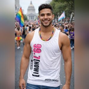 Jason Derulo 99.7 Now! Gay Pride 2015 Tank Top Small - San Francisco Radio LGBTQ